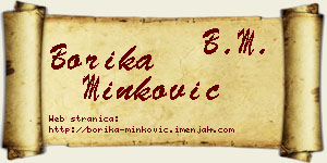 Borika Minković vizit kartica